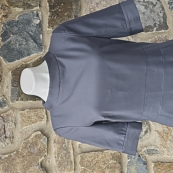 J Crew dress 100% wool black lined size 6 back buttons mock neck pockets - Picture 2 of 9